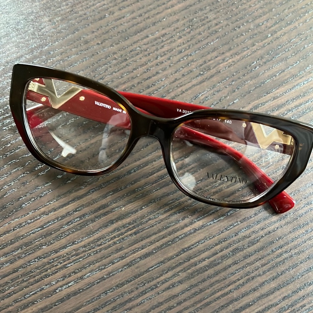 Valentino Red and Black Rectangular Glasses, VA3037, New! Never worn in box!